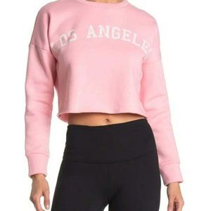 Abound Pink Cropped Graphic Pullover Sweatshirt "Los Angeles" Women's L